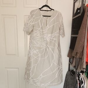 Oska Linen Cream Midi Dress Size 1